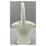 Westmoreland English Hobnail Milk Glass Basket