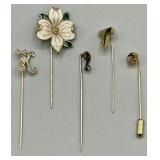 Vintage Hat Pin Brooches - One is Signed Dï¿½Orlan