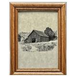 Don Northcutt Pen and Ink Rural Landscape Signed