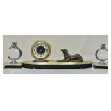 1930s French Art Deco Mantel Clock Set