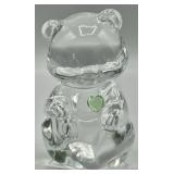 Fenton Birthstone Bear with Green Heart