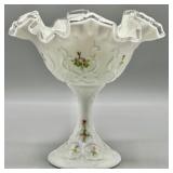 Fenton Silver Crest Spanish Lace HP Compote