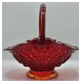 Large Indiana Glass Cantebury Sunset Bridal Basket