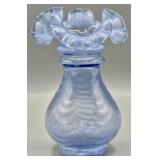Fenton Provincial Blue Opalescent Swirl Vase