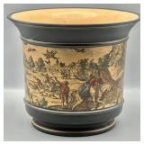 Vintage Italian Ceramic Renaissance Themed Crock