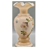 Fenton Sunset Overlay Vase HP by S. Enoch
