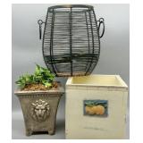 Wire Basket and Planters