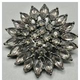 Vintage Smokey Purples Flower Gemstone Brooch