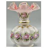1940s Fenton Charleton Rose Melon Vase