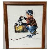 Norman Rockwell Print 'A Boy Meets His Dog' Framed