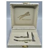S&D Leopard Folding Pocket Knife Boxed Set