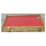 Oak Locking Display Case w/Keys