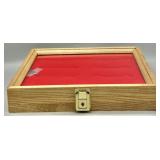 Oak Locking Display Case w/Keys