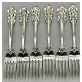 (6) Grand Baroque Sterling Silver Salad Forks