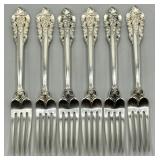 (6) Grand Baroque Sterling Silver Dinner Forks