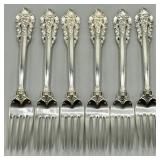 (6) Grand Baroque Sterling Silver Salad Forks