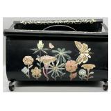 Vintage Tole Painted Metal Magazine Rack