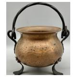 *Vintage Copper & Wrought Iron Cauldron Kettle