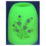 Fenton Uranium Custard Glass Fairy Lamp Top