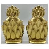 Cast Brass Pineapple Bookends