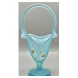 Fenton Daisies on Blue Topaz Basket HP M. Lemon
