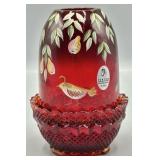 Fenton Ruby Red HP, Numbered & Signed Fairy Lamp