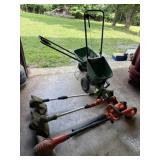 3 battery weedeaters, battery blower, and more