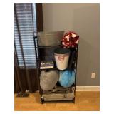 Metal Shelf & Contents