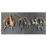 (3) Sets of Spurs & Straps