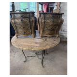 2 bombe style chests and project table