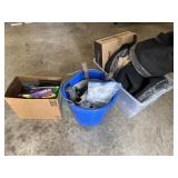 Assortment of gardening tools and supplies