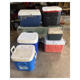6 assorted coolers