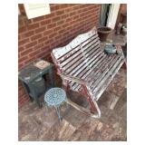 Outdoor Bench Rocker & Side Tables