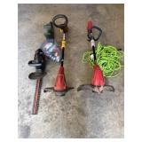 2 Electric weedeaters and hedge trimmers