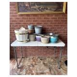 Folding Table & Lot of Pots!