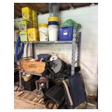 Heavy duty metal shelving and contents