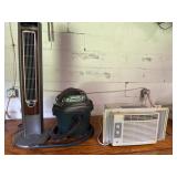 Fan, shop vac, and window air conditioner