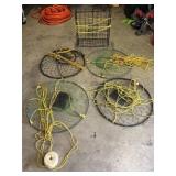 4 hoop nets and a crab pot