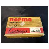 Box of Norma 7.62 ammunition