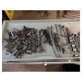 Large assortment of sockets, ratchets, and more