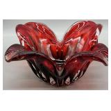 Mid-Century Italian Art Glass Ruby Red Bowl