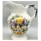 Italian Hand Painted Majolica Ceramic Pitcher