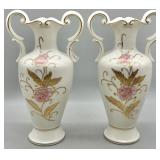 (2) Handpainted Porcelain Vases