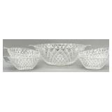 Diamond Point Crystal Dessert Set