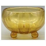 Viking Flowerlite Amber 3-Footed Bowl