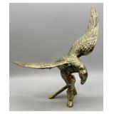 Vintage Brass Eagle Perched on A Branch