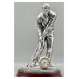 Herco Golfer Crystal Desk Clock