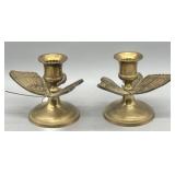 Vintage Brass Butterfly Candlestick Holders