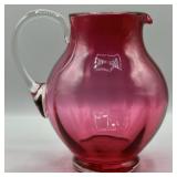 Vintage West German Hand Blown Art Glass Pitcher