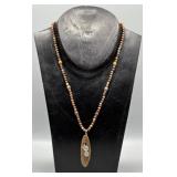 Native American Stone Necklace .925 Sterling Clasp